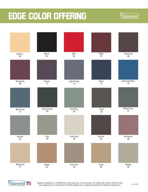 Edge Color Chart